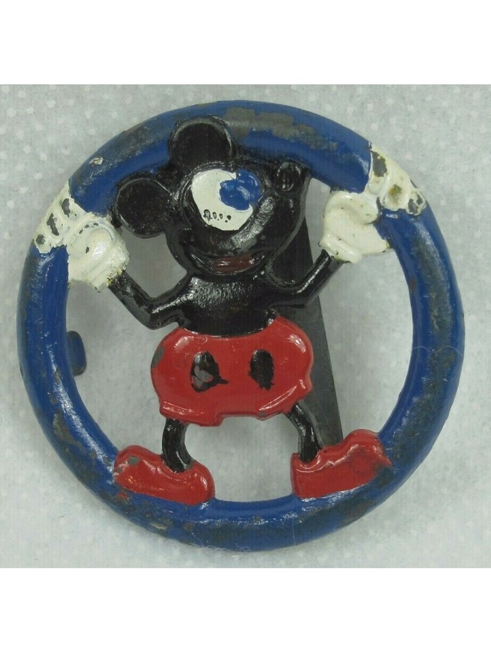 Vintage Mickey Mouse Belt Buckle by Hickok Made in USA Colored Solid Metal RARE